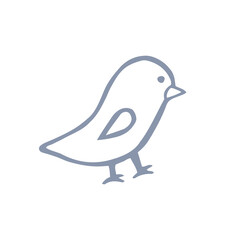 Hand-drawn simple outline bird made in vector.