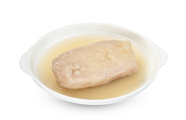 Taro in syrup with dish isolated on white background ,Thai Dessert, ,include clipping path