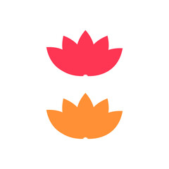 Wellness Lotus Flower Geometric Sign Symbol on white