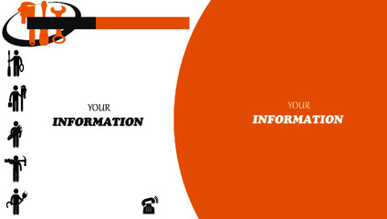 Card with construction worker symbol. Stylish business card template. Home Repair. Vector