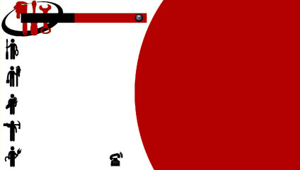 Card with construction worker symbol. Stylish business card template. Home Repair. Vector