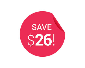 Save $26 dollars, $26 us dollar save