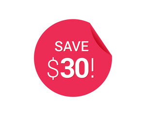 Save $30 dollars, $30 us dollar save