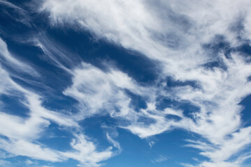 Beautiful blue sky with a sea of ​​clouds
