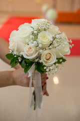 Beautiful bouquet of colorful bridal flowers for that special day