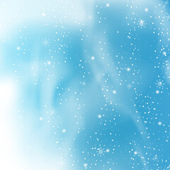 Naklejka na ściany i meble Falling snow isolated on blue background. For greeting card merry christmas, web site, poster, placard and wallpaper. Falling snow background
