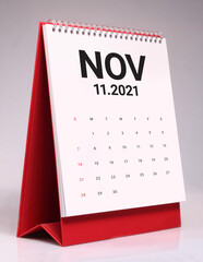 Simple desk calendar 2021 - November