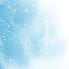 Falling snow isolated on blue background. For greeting card merry christmas, web site, poster, placard and wallpaper. Falling snow background