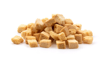 crispy bread in white bowl  on white background