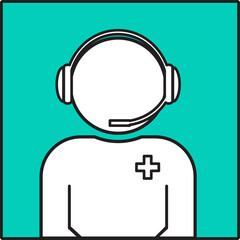 Covid-19 tracker operator in headset icon