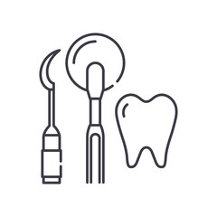 Dental doctor tool icon, linear isolated illustration, thin line vector, web design sign, outline concept symbol with editable stroke on white background.