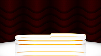White and gold platform with background mockup