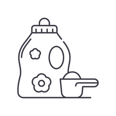 Detergent icon, linear isolated illustration, thin line vector, web design sign, outline concept symbol with editable stroke on white background.