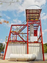 Structure of the training site for working in confined spaces.