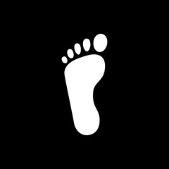 Footstep icon or footprint silhouette