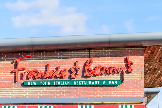 Northampton, UK - Oct 25, 2017: Frankies Bennys logo in Riverside Retail park