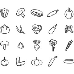 icon food set icons vegetables vector symbol illustration design fruit isolated pepper vegetable tomato drawing pattern garlic corn onion apple health carrot cartoon art collection