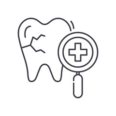 Dental test icon, linear isolated illustration, thin line vector, web design sign, outline concept symbol with editable stroke on white background.