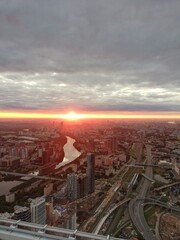 A beautiful view from the Oko tower in Moscow