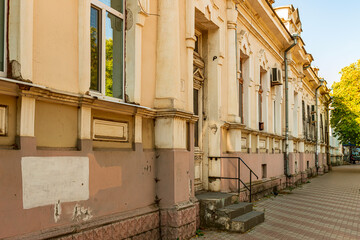 Revolution street in the old district of the city of Yevpatoria