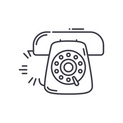 Dial phone icon, linear isolated illustration, thin line vector, web design sign, outline concept symbol with editable stroke on white background.
