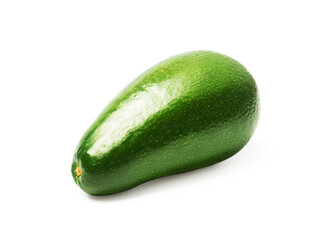  Ripe fresh green avocado isolated on white.