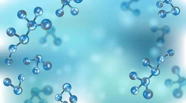 Molecular structure with atom.  Abstract design for medical, technology or chemistry, physics, cosmetic banners or flyers.