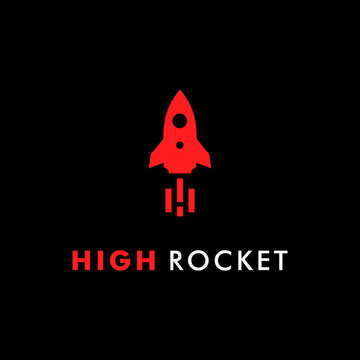 high rocket vector logo design