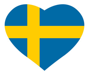 Heart with the swedish flag / vector, isolated