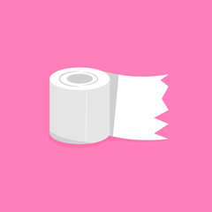 Roll tissue paper in flat style. vector illustration