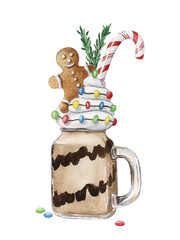 Christmas monster shake dessert with gingerbread