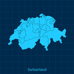 vector map of Switzerland