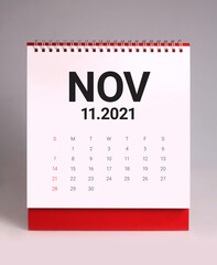 Simple desk calendar 2021 - November