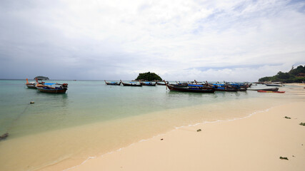 Tropical white sand beach on the island of Ko Lipe in Southern Thailand