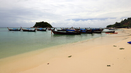 Tropical white sand beach on the island of Ko Lipe in Southern Thailand