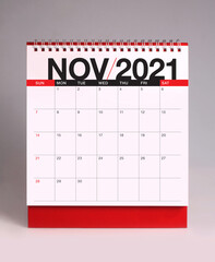 Simple desk calendar 2021 - November