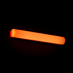 Red led decorative light bar on black background