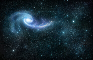 Obraz na płótnie Canvas Space with Galaxy 3D Illustration