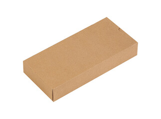Cardboard brown blank box isolated on a white background