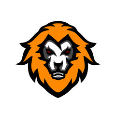 Vector illustration of a lion head. Mascot for e-sport gaming