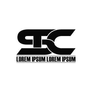 STC letter monogram logo design vector