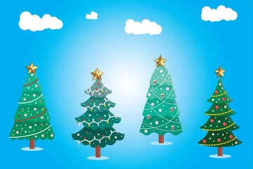 Beautiful christmas tree decoration isolated