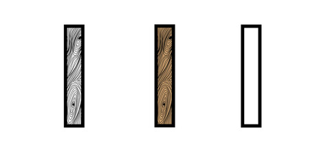 Wooden alphabet letter I color and black and white