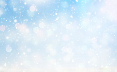 light blue white winter snowflakes background 3d-illustration