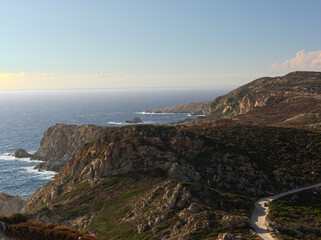 Beautiful perspective of the rocky coastline in Northern Corsica