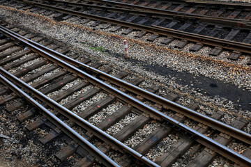 Fototapeta na wymiar Close up photos of railway tracks