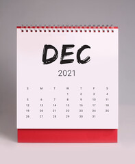 Simple desk calendar 2021 - December