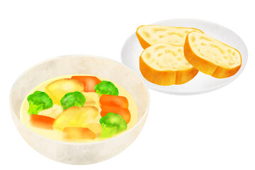 シチュー　フランスパン

