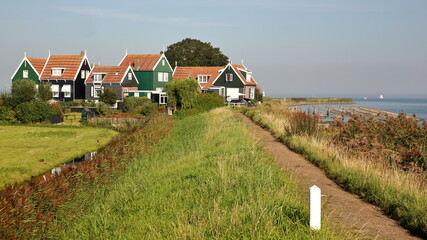 Rozewerf, a hamlet in the former island of Marken, with traditional wooden houses, North of Amsterdam, North Holland, Netherlands © Christophe Cappelli