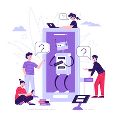 Chatbot Flat Composition 